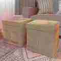 Hastings Home 2-Pack Folding Ottoman Cubes, Beige 410747ZTL